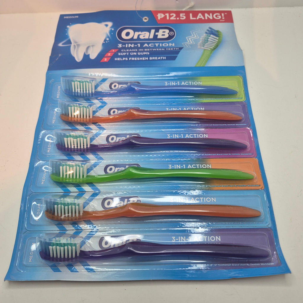 1 super value pack of Oral-B 3-IN-1 Action Toothbrushes