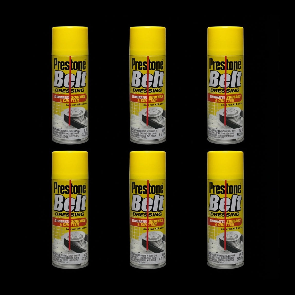 Case of 6 - Prestone Belt Dressing 6 oz Aerosol Cans