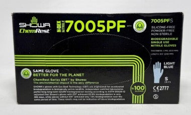 Showa ChemRest 7005PF Powder Free Nitrile Gloves SM