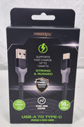 PowerXcel USB-A to USB-C CHARGE CABLE (10 FT)