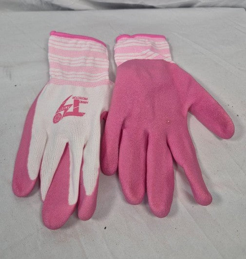 Ladie's (or Guy's) Pink & White Grip Gloves Sz MED