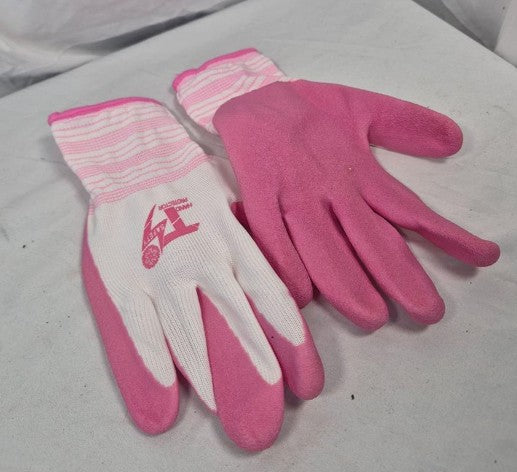 Ladie's (or Guy's) Pink & White Grip Gloves Sz MED
