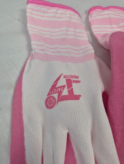 Ladie's (or Guy's) Pink & White Grip Gloves Sz MED