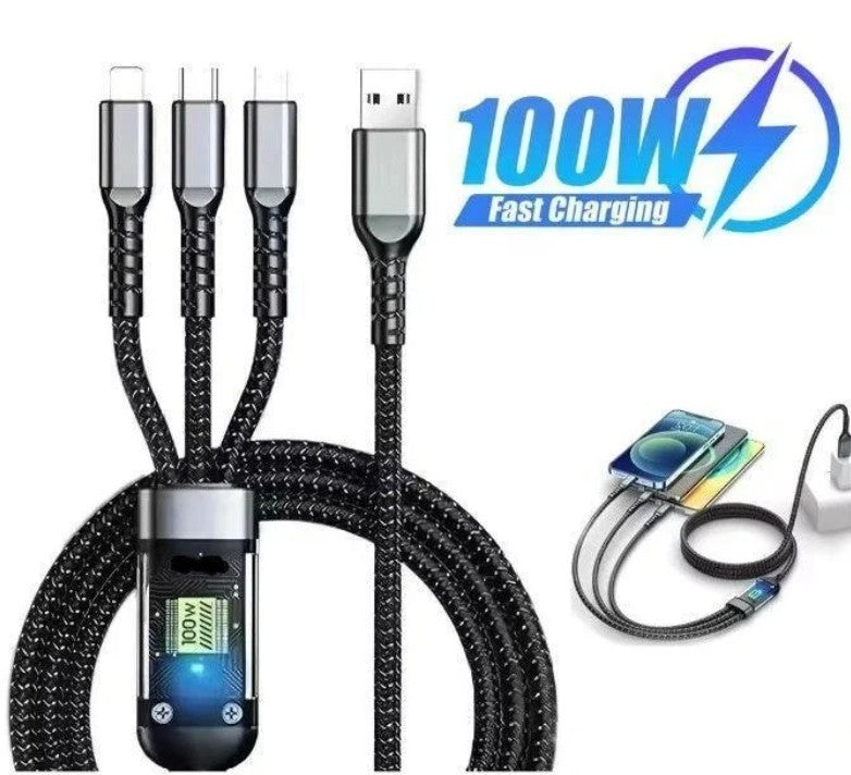 (1) One 3-in-1 FAST CHARGER 100W LED Digital Display