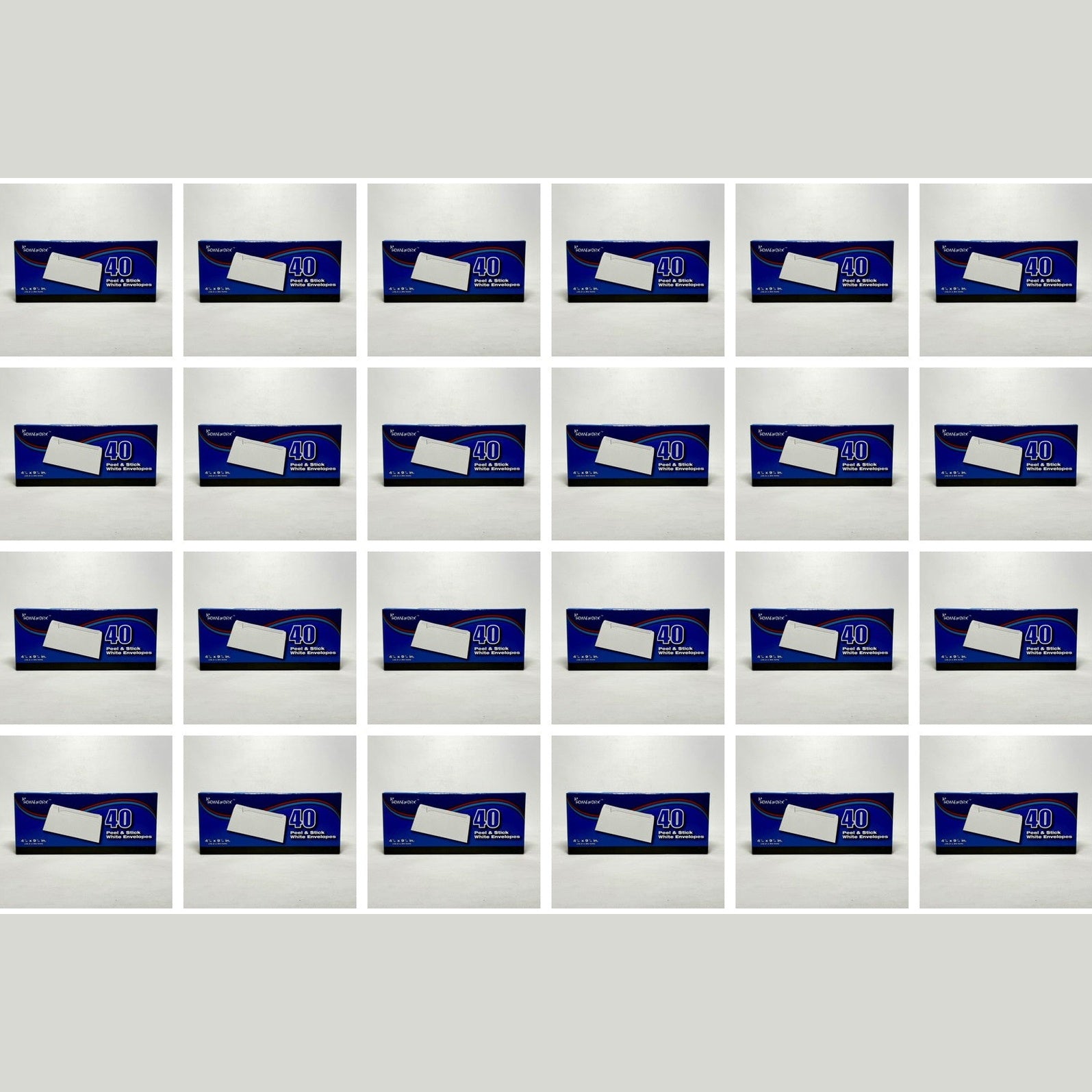 Case of 24 Boxes - Homework Peel & Stick White Envelopes (40 Count Each)