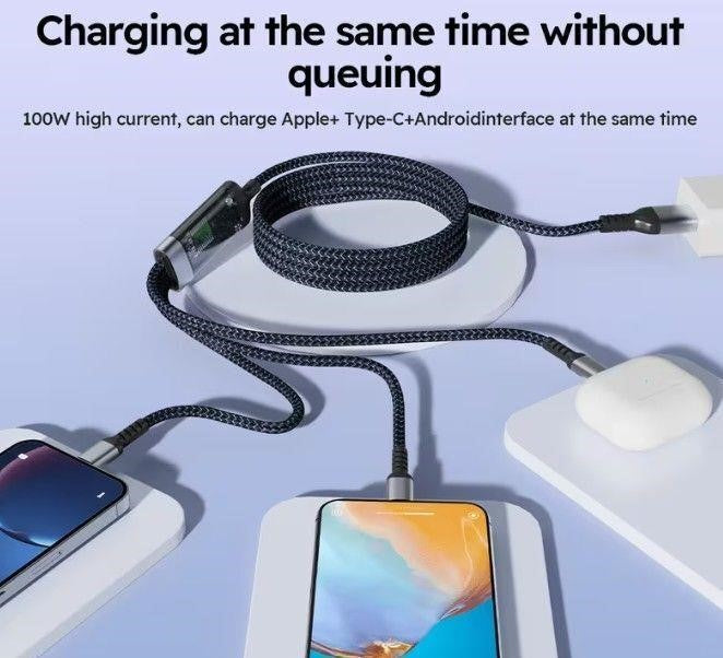 (1) One 3-in-1 FAST CHARGER 100W LED Digital Display