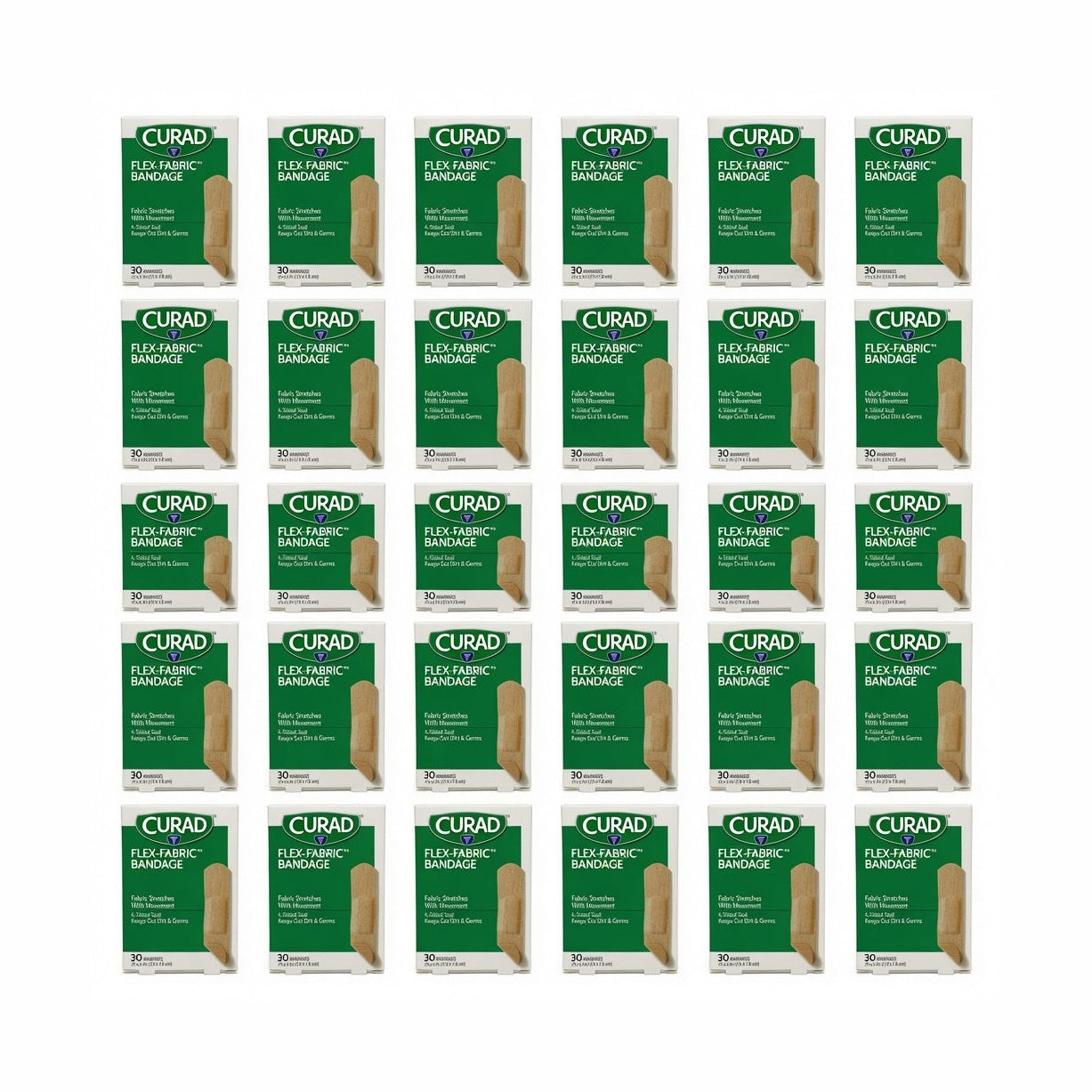 Case of 24 CURAD FABRIC FLEX BANDAGES 30CT(720 PCS)