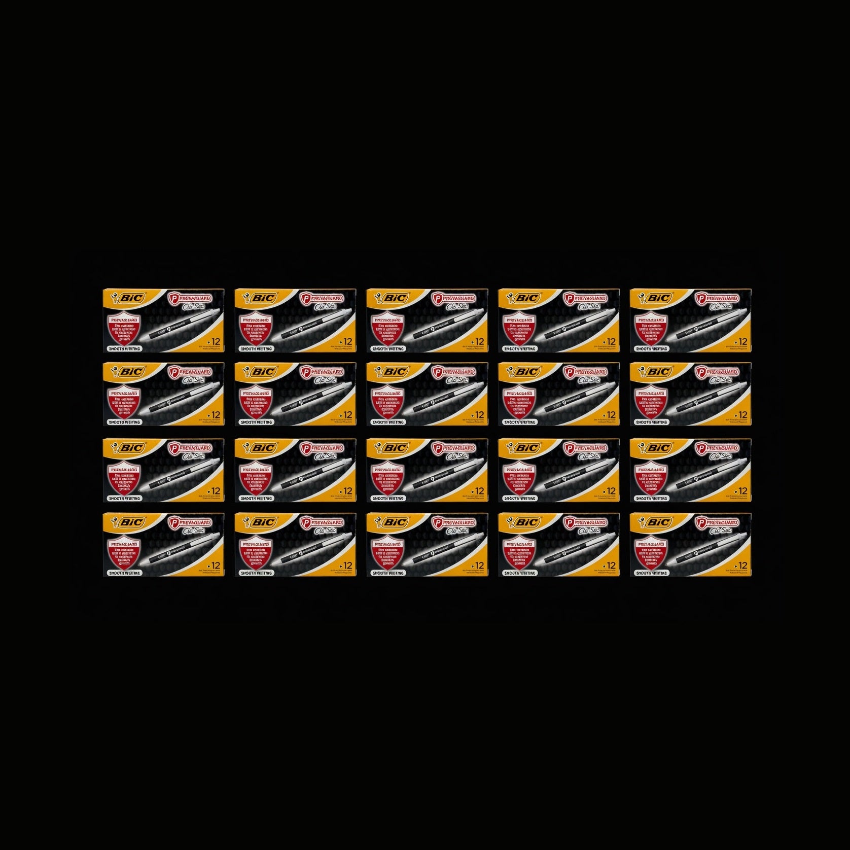 Case of 20 Boxes - BIC Prevaguard CS 2.0 Black Ballpoint Pens 12-Count (240 Pens Total)